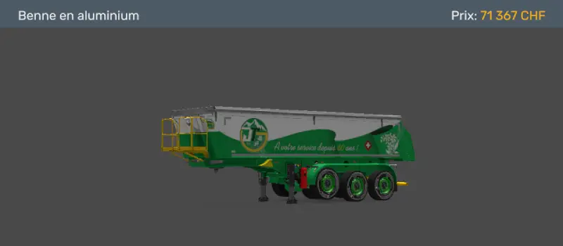 Jim transport skin benne aluminium