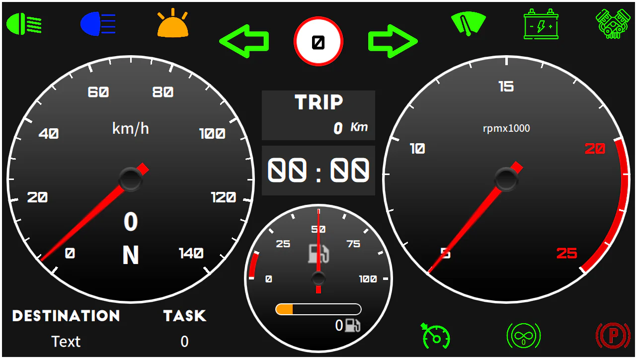 Exemple de dashboard Moza Racing pour le CM2