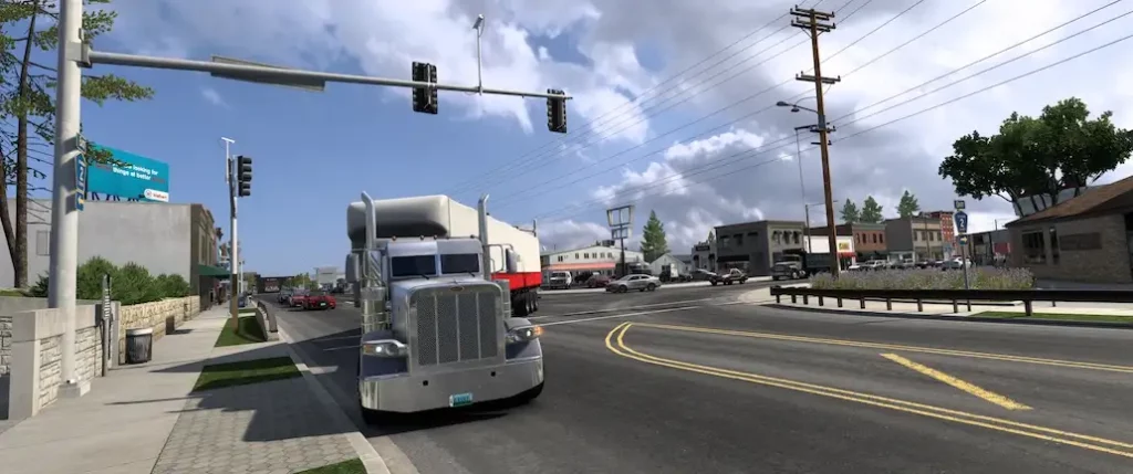 American Truck Simulator Peterbilt camion sur route USA GUOA