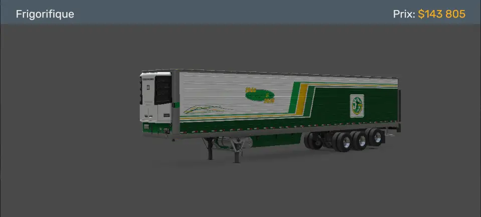 Remorque frigorifique aux couleurs de Jim Transport dans American Truck Simulator ATS