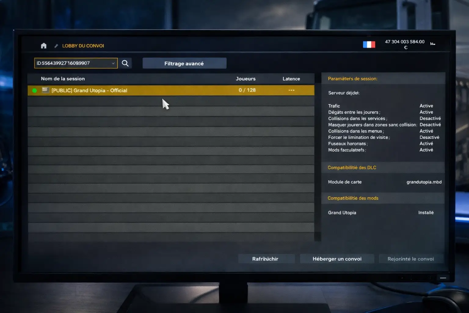 Convoi Grand Utopia 128 joueurs